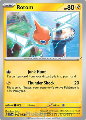 0070 Rotom Common Scarlet & Violet Base Set