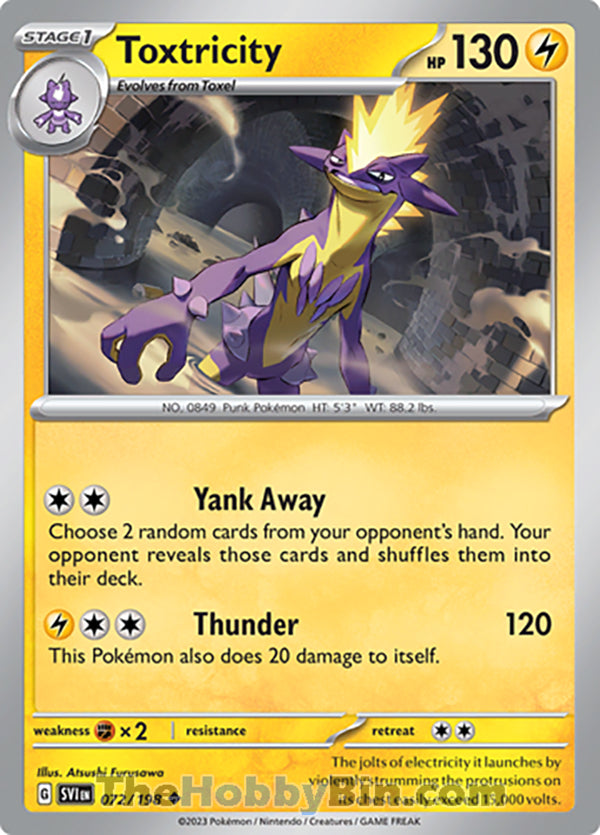 Toxtricity #72/198 Uncommon - Scarlet & Violet Base Set Pokemon card