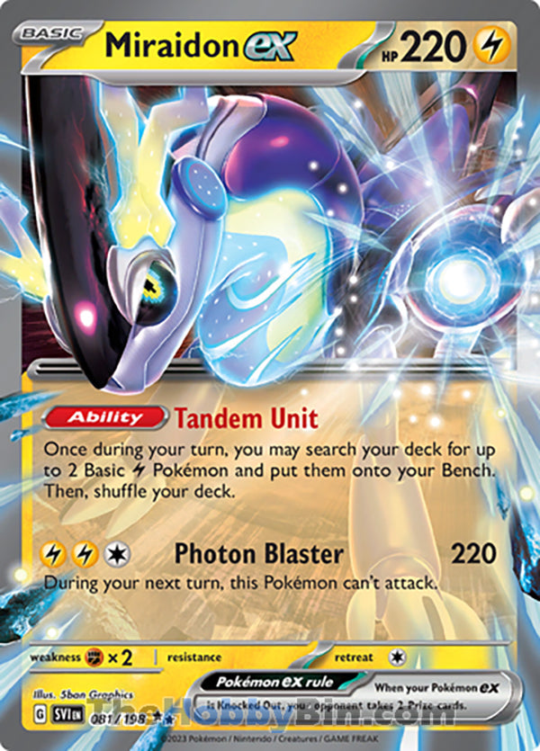 Miraidon ex #81/198 Double Rare - Scarlet & Violet Base Set Pokemon card