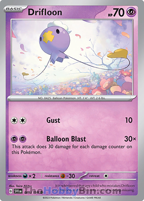 Drifloon #89/198 Common - Scarlet & Violet Base Set Pokemon card