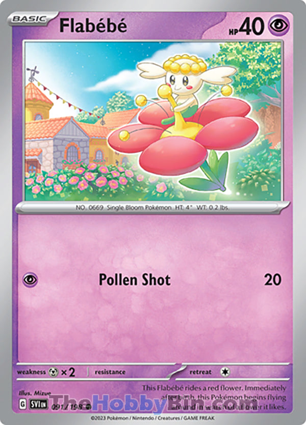Flabebe #91/198 Common - Scarlet & Violet Base Set Pokemon card