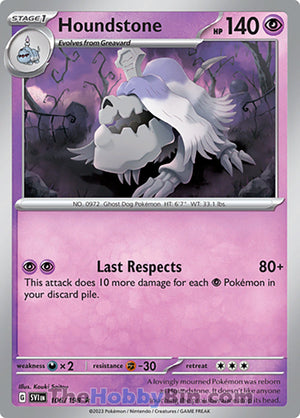 0106 Houndstone Rare Scarlet & Violet Base Set