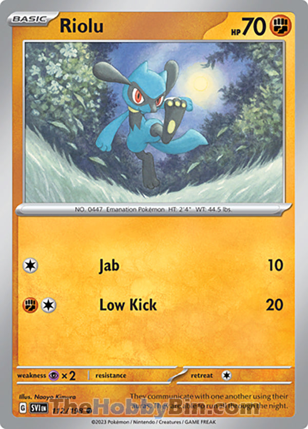Riolu #112/198 Common - Scarlet & Violet Base Set Pokemon card