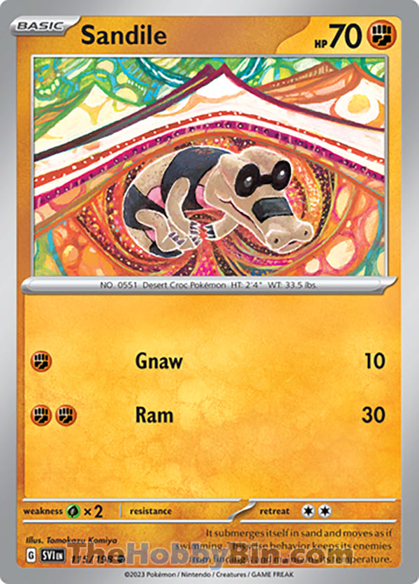0115 Sandile Common Scarlet & Violet Base Set