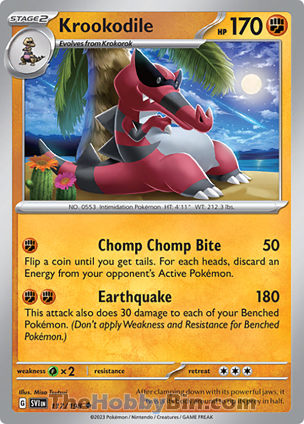 0117 Krookodile Uncommon Scarlet & Violet Base Set