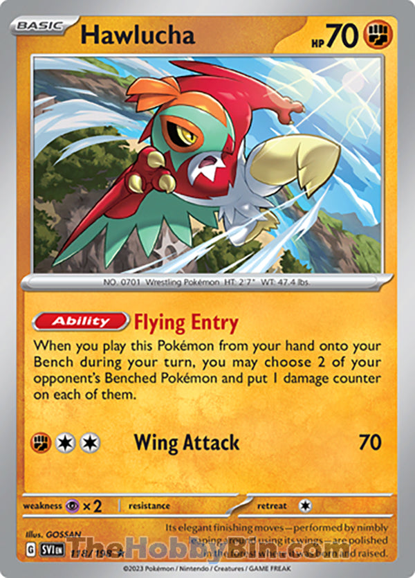 0118 Hawlucha Rare Scarlet & Violet Base Set