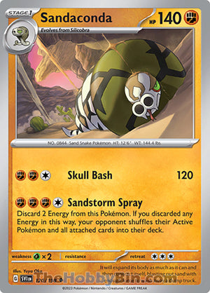 0120 Sandaconda Uncommon Scarlet & Violet Base Set