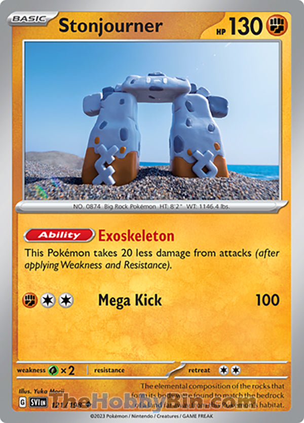 Stonjourner #121/198 Uncommon - Scarlet & Violet Base Set Pokemon card