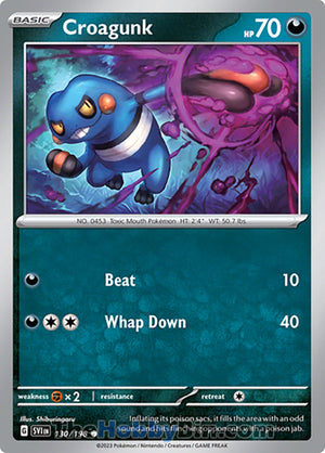 0130 Croagunk Common Scarlet & Violet Base Set