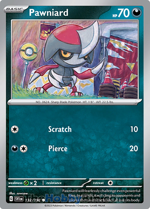 Pawniard #132/198 Common - Scarlet & Violet Base Set Pokemon card