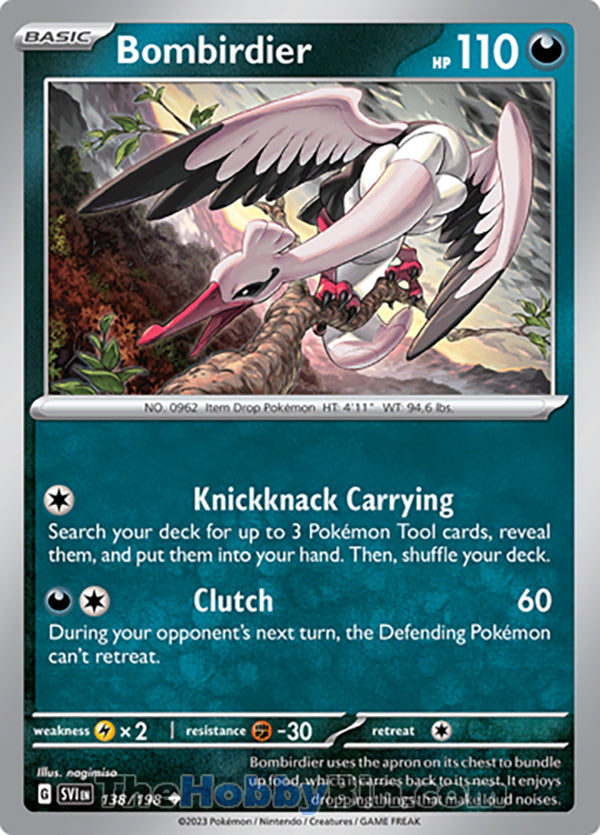 Bombirdier #138/198 Uncommon - Scarlet & Violet Base Set Pokemon card