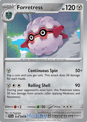 0139 Forretress Uncommon Scarlet & Violet Base Set