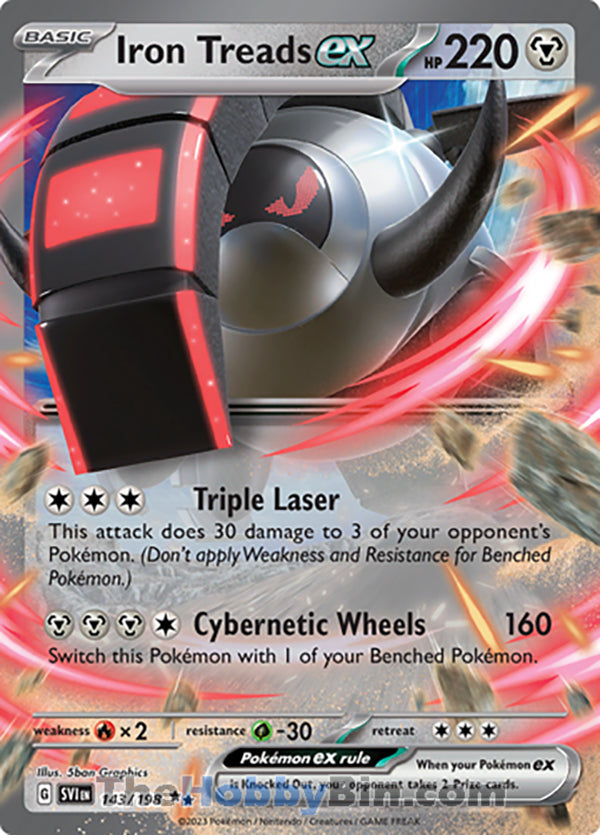 Iron Treads ex #143/198 Double Rare - Scarlet & Violet Base Set Pokemon card