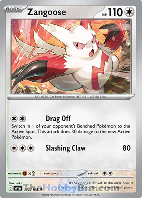 Zangoose #147/198 Uncommon - Scarlet & Violet Base Set Pokemon card