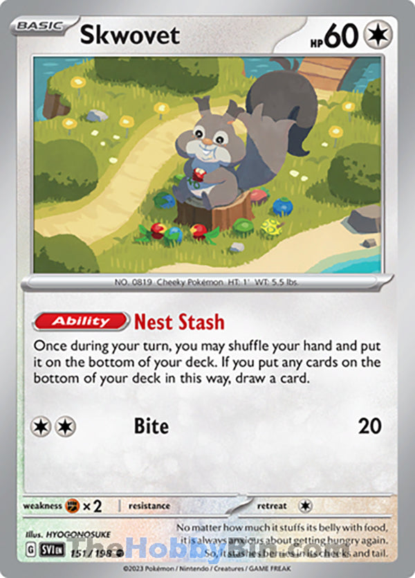 Skwovet #151/198 Common - Scarlet & Violet Base Set Pokemon card