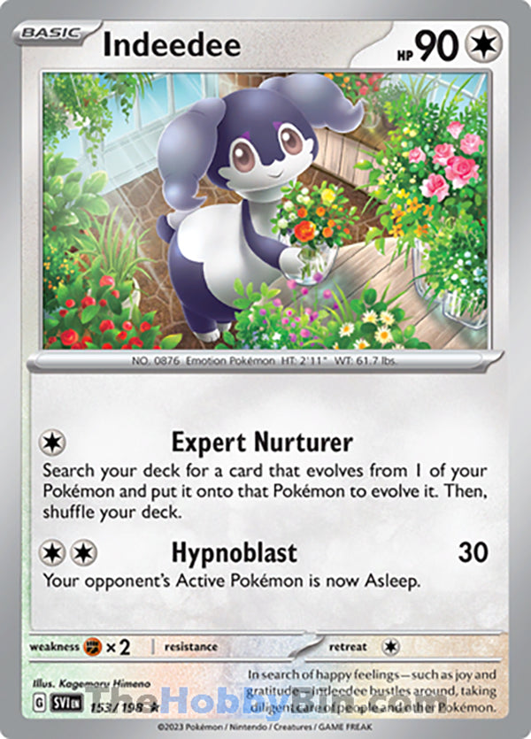 Indeedee #153/198 Rare - Scarlet & Violet Base Set Pokemon card