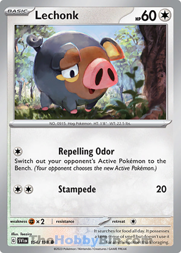 Lechonk #154/198 Common - Scarlet & Violet Base Set Pokemon card