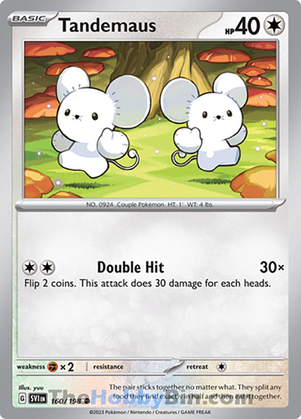 Tandemaus #160/198 Common - Scarlet & Violet Base Set Pokemon card