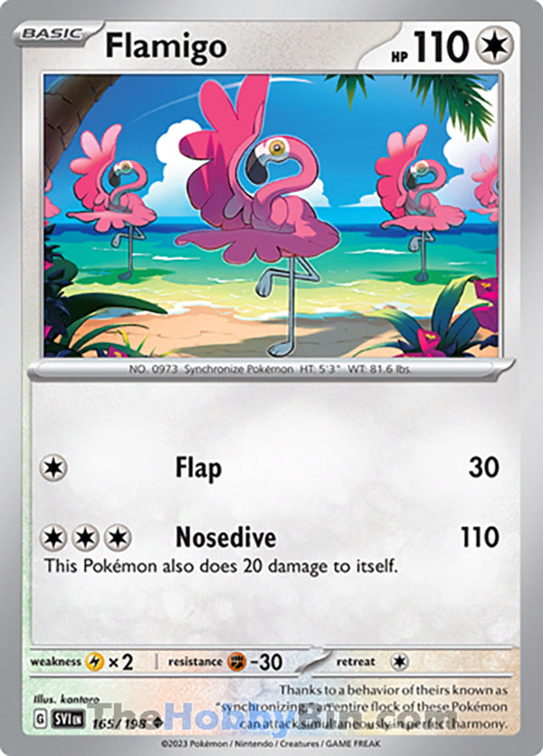 Flamigo #165/198 Uncommon - Scarlet & Violet Base Set Pokemon card