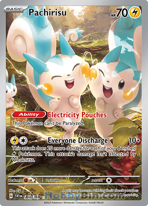 Pachirisu #208/198 Illustration Rare - Scarlet & Violet Base Set Pokemon card