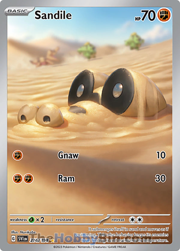Sandile #216/198 Illustration Rare - Scarlet & Violet Base Set Pokemon card
