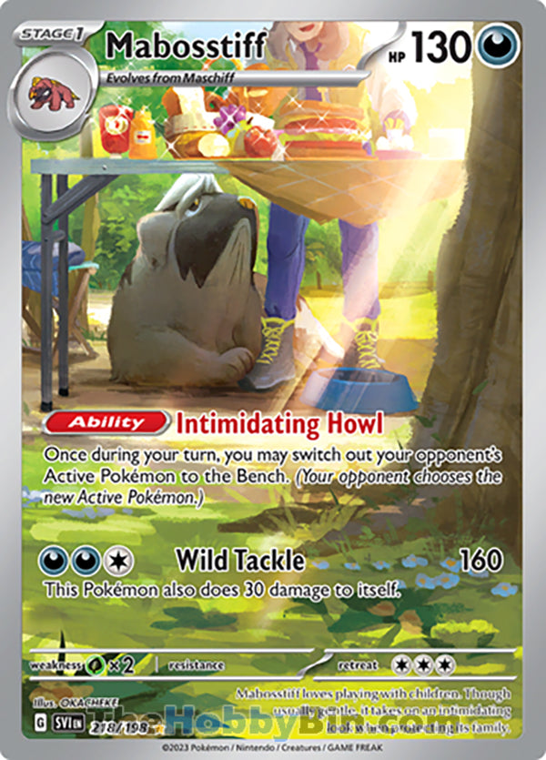 Mabosstiff #218/198 Illustration Rare - Scarlet & Violet Base Set Pokemon card