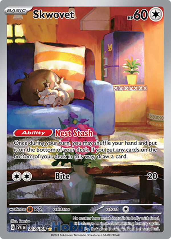 Skwovet #222/198 Illustration Rare - Scarlet & Violet Base Set Pokemon card