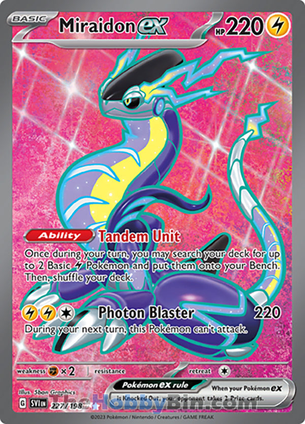 Miraidon ex #227/198 Ultra Rare - Scarlet & Violet Base Set Pokemon card