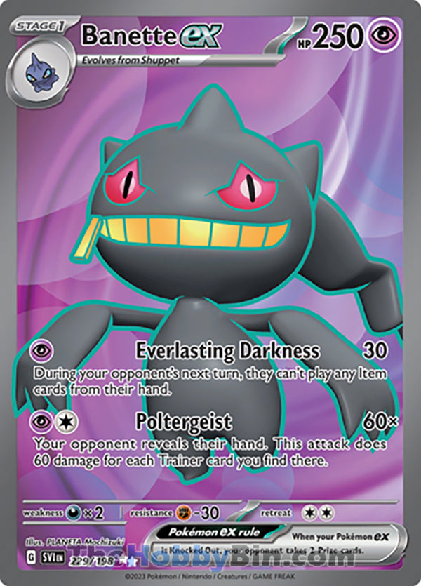 Banette ex #229/198 Ultra Rare - Scarlet & Violet Base Set Pokemon card