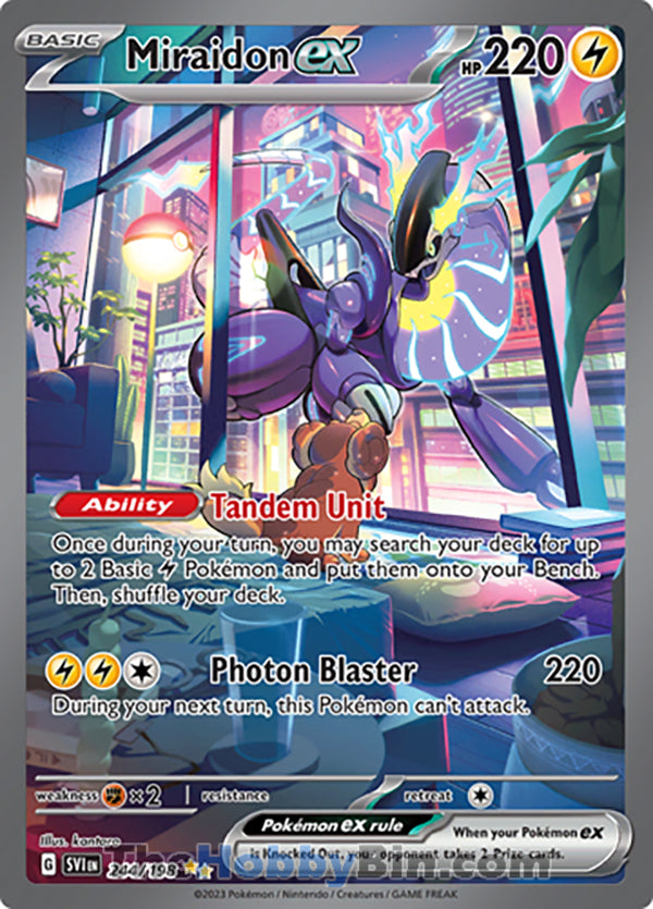 Miraidon ex #244/198 Special Illustration Rare - Scarlet & Violet Base Set Pokemon card