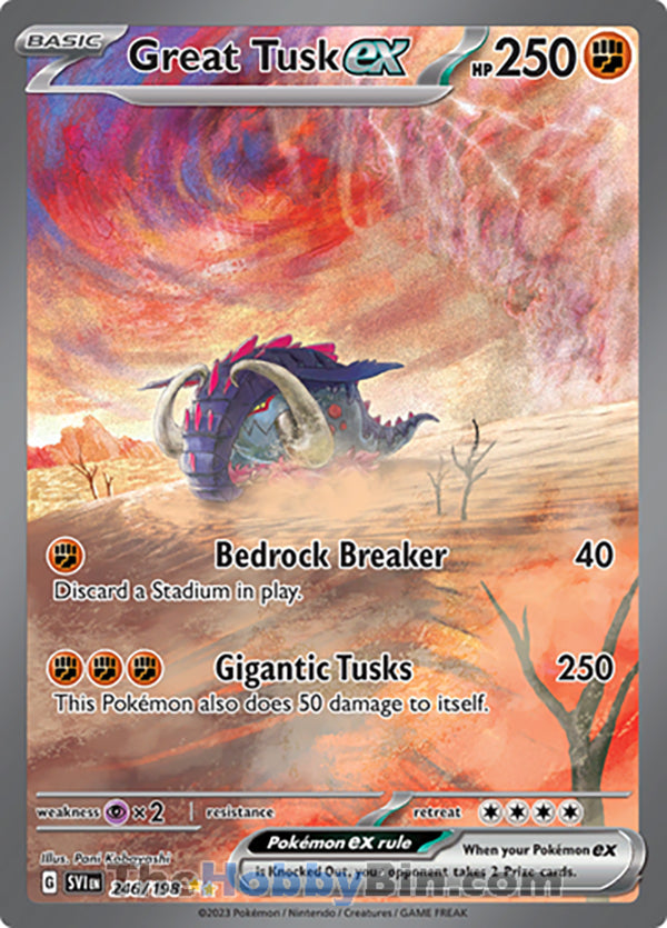Great Tusk ex #246/198 Special Illustration Rare - Scarlet & Violet Base Set Pokemon card
