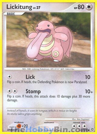 Lickitung #91/132 Common - Secret Wonders Pokemon card