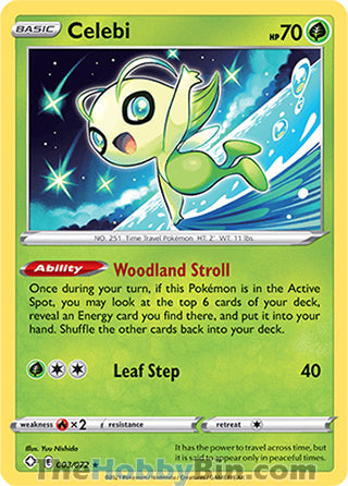 Celebi #003/072 Rare - Shining Fates Pokemon card