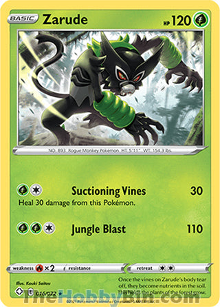 0016 Zarude Rare Shining Fates