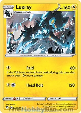 Luxray #033/072 Holo Rare - Shining Fates Pokemon card