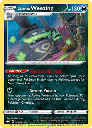 Galarian Weezing #042/072 Holo Rare - Shining Fates Pokemon card