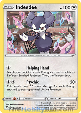Indeedee #056/072 Holo Rare - Shining Fates Pokemon card