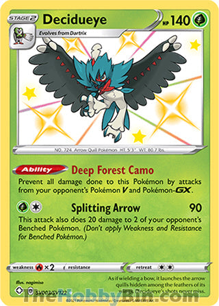 Decidueye #SV003/SV122 Shiny Holo Rare - Shining Fates Pokemon card