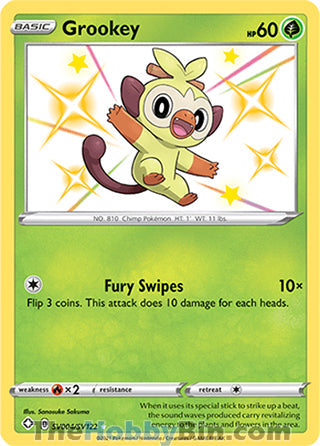 Grookey #SV004/SV122 Shiny Holo Rare - Shining Fates Pokemon card