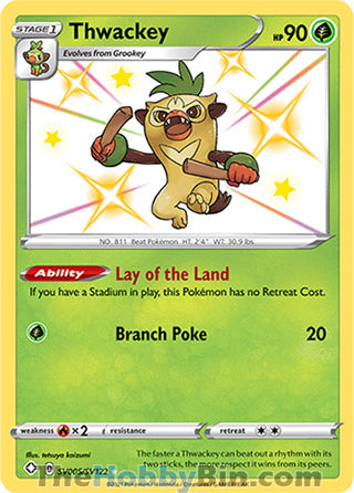 Thwackey #SV005/SV122 Shiny Holo Rare - Shining Fates Pokemon card