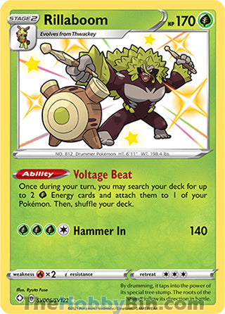Rillaboom #SV006/SV122 Shiny Holo Rare - Shining Fates Pokemon card