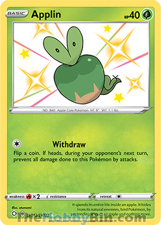 Applin #SV012/SV122 Shiny Holo Rare - Shining Fates Pokemon card