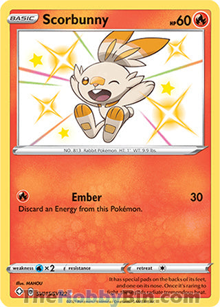 Scorbunny Shining Fates Shiny Holo Rare #SV015/SV122