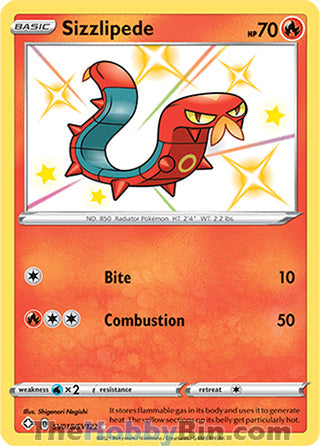Sizzlipede #SV018/SV122 Shiny Holo Rare - Shining Fates Pokemon card