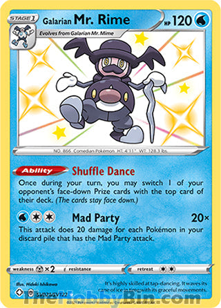 Galarian Mr. Rime #SV021/SV122 Shiny Holo Rare - Shining Fates Pokemon card
