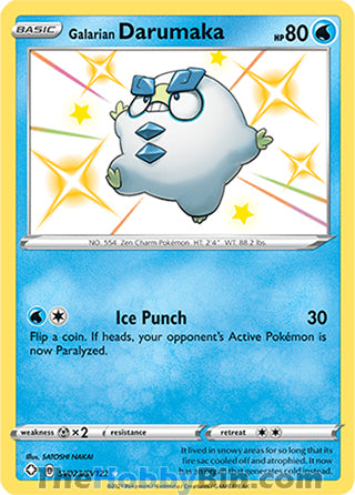 Galarian Darumaka #SV023/SV122 Shiny Holo Rare - Shining Fates Pokemon card