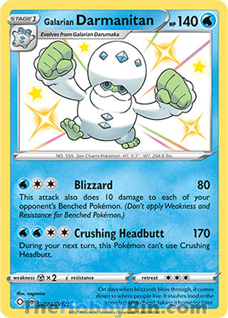 Galarian Darmanitan #SV024/SV122 Shiny Holo Rare - Shining Fates Pokemon card