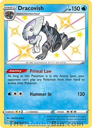 Dracovish #SV036/SV122 Shiny Holo Rare - Shining Fates Pokemon card