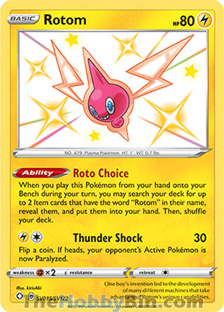 Rotom #SV038/SV122 Shiny Holo Rare - Shining Fates Pokemon card