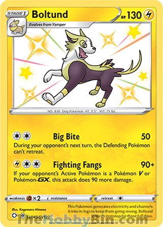 Boltund #SV040/SV122 Shiny Holo Rare - Shining Fates Pokemon card